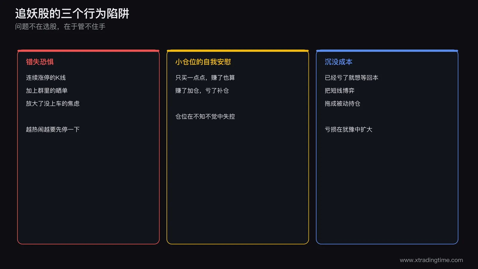 追妖股的三个行为陷阱,错失恐惧、小仓位的自我安慰、沉没成本拖成被动持仓