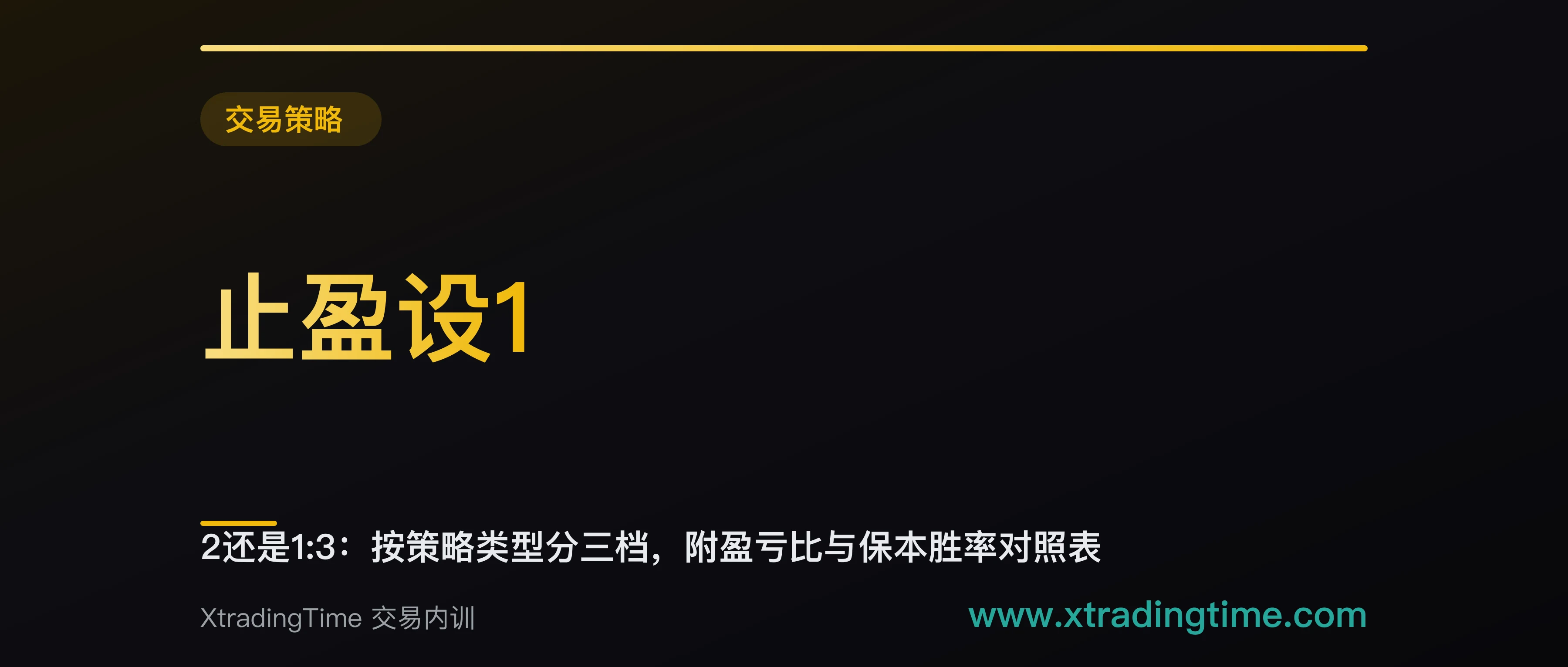 止盈设1:2还是1:3：按策略类型分三档，附盈亏比与保本胜率对照表