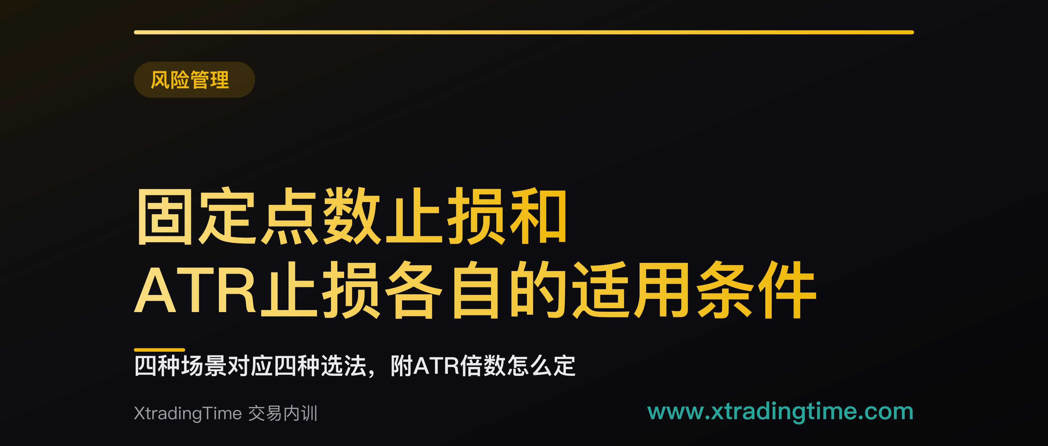 固定点数止损和ATR止损各自的适用条件：四种场景对应四种选法，附ATR倍数怎么定