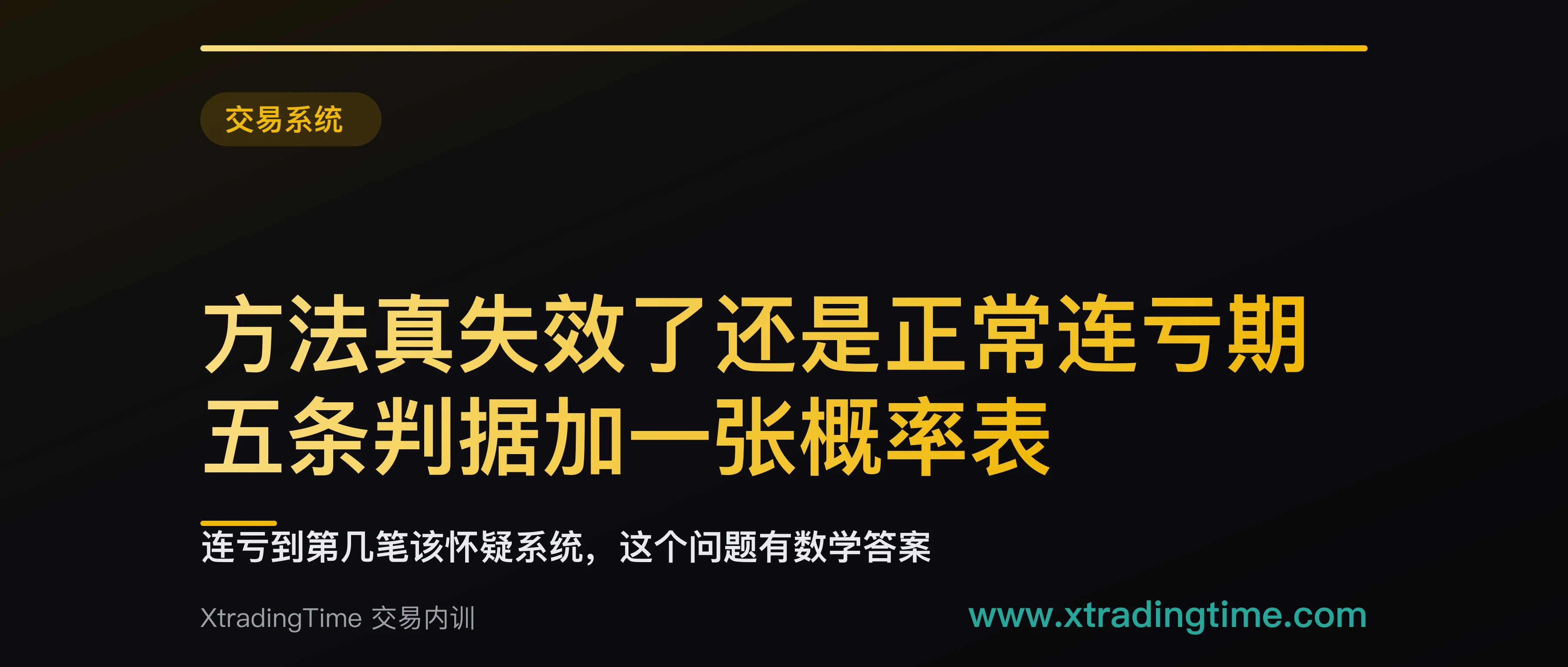 方法真失效了还是正常连亏期：五条判据加一张概率表